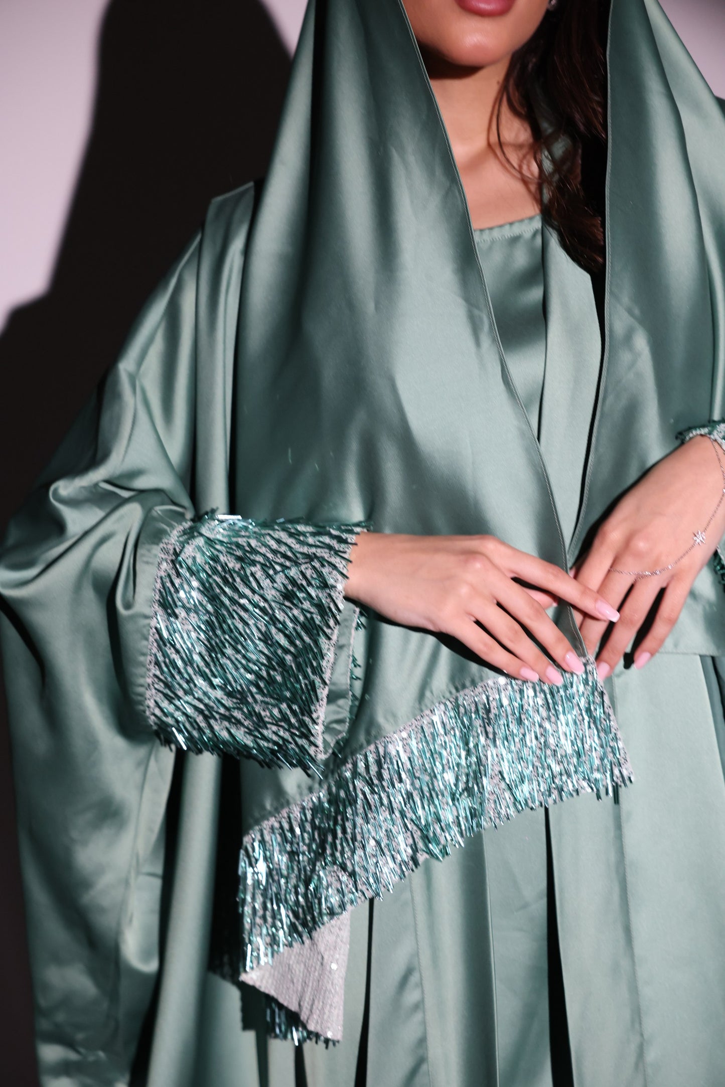 Ameerah Abaya Set with Glitter 3-Piece Set