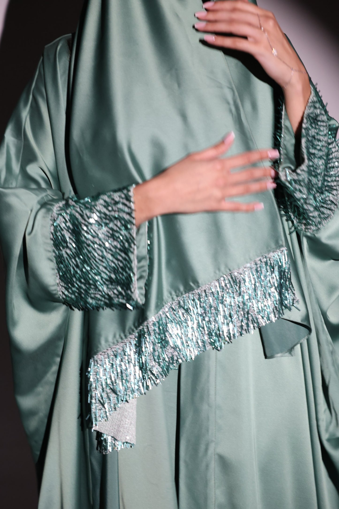 Ameerah Abaya Set with Glitter 3-Piece Set