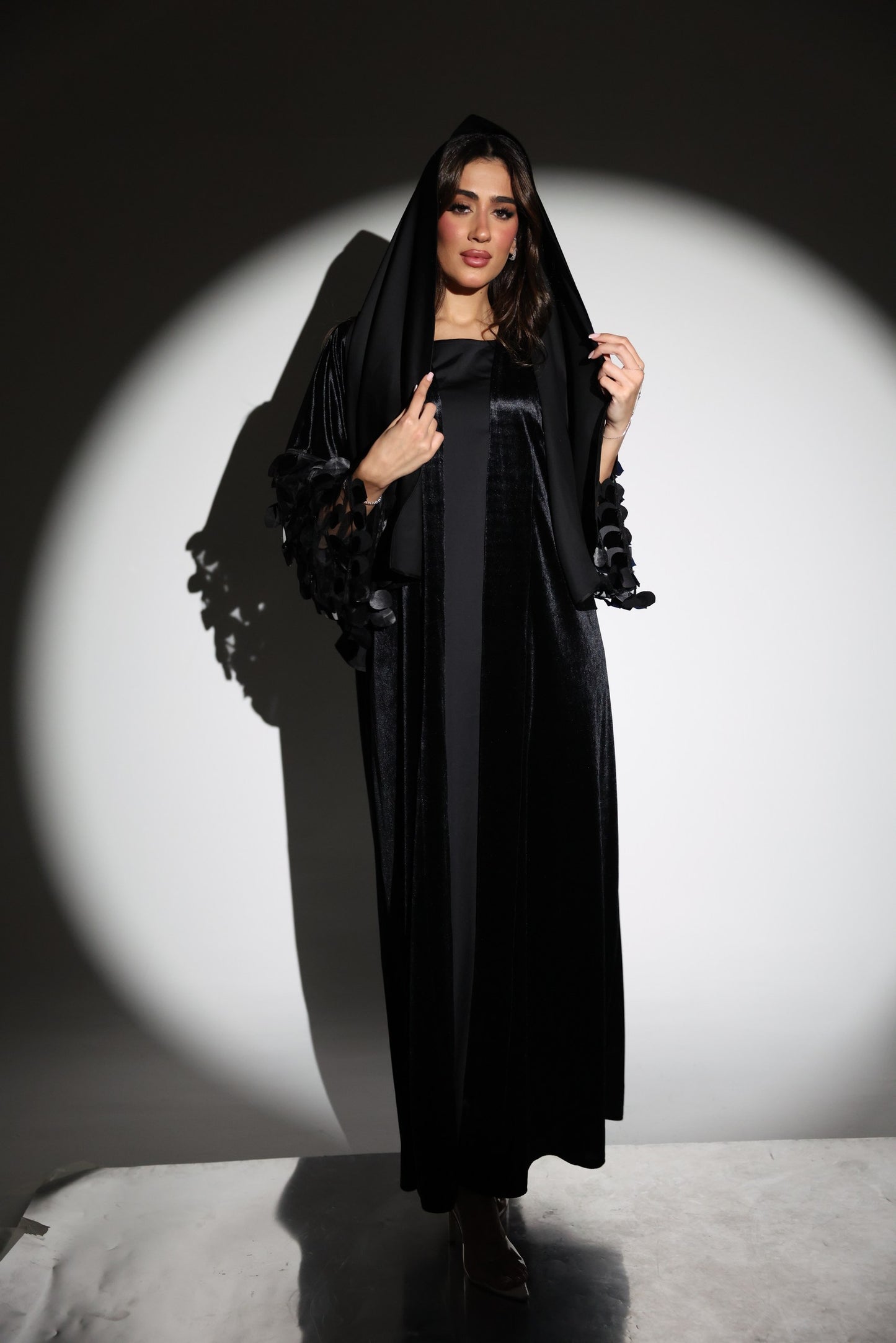 Nour Velvet Abaya 3-Piece Set