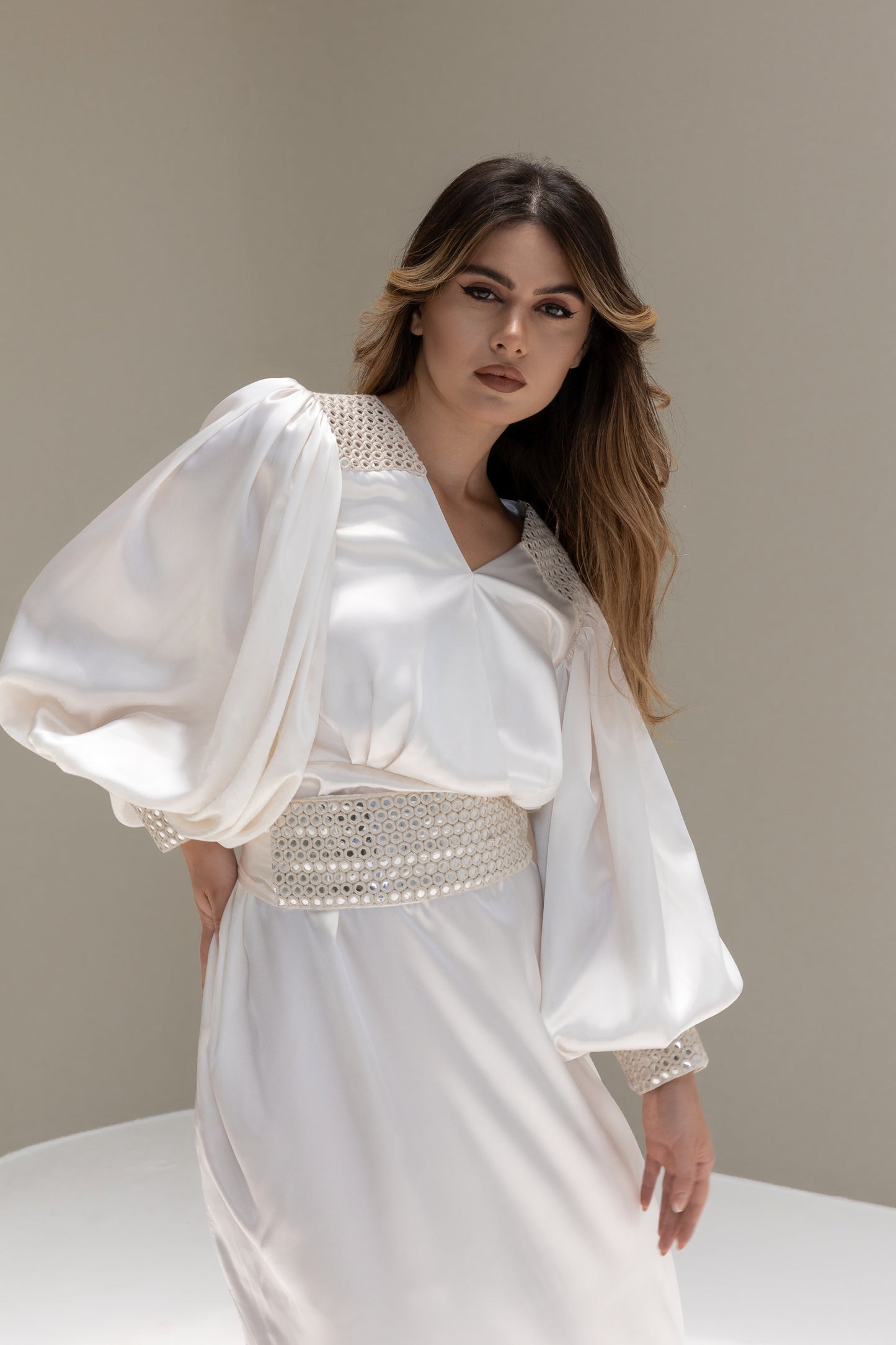 Lisa Afghan Limited Edition Dress White SS25-26