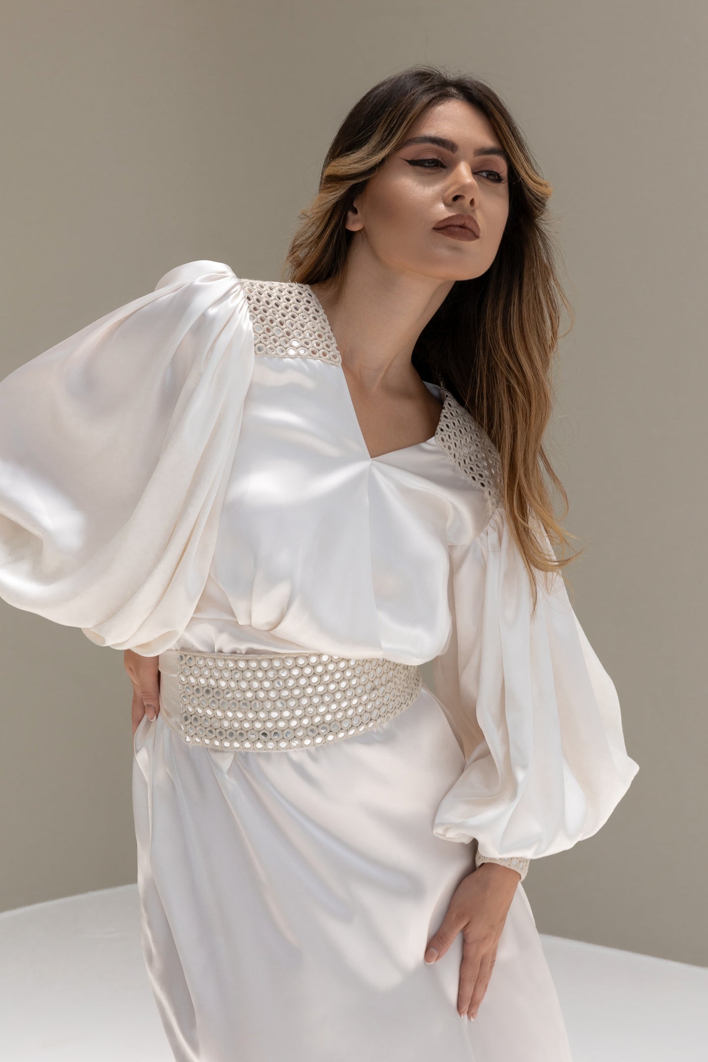 Lisa Afghan Limited Edition Dress White SS25-26