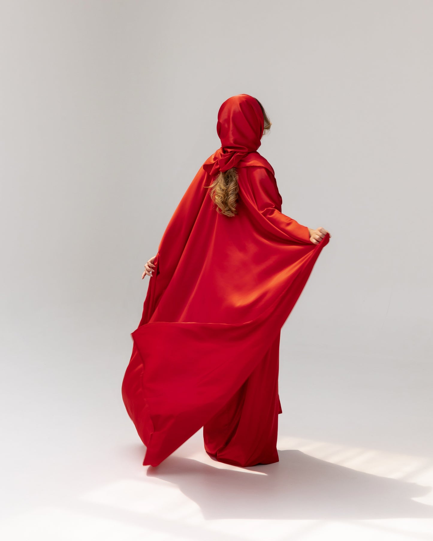 Arabella Red Kaftan Abaya 3 Piece Set SS25-26