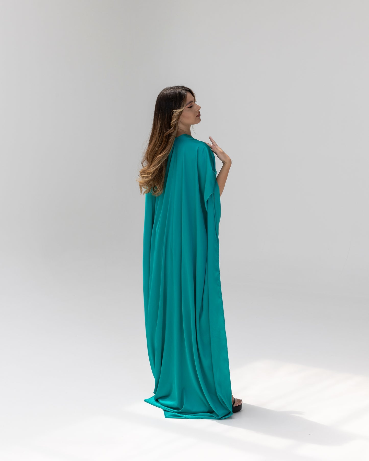 Arabella Turquoise Kaftan Abaya 3 Piece Set SS25-26