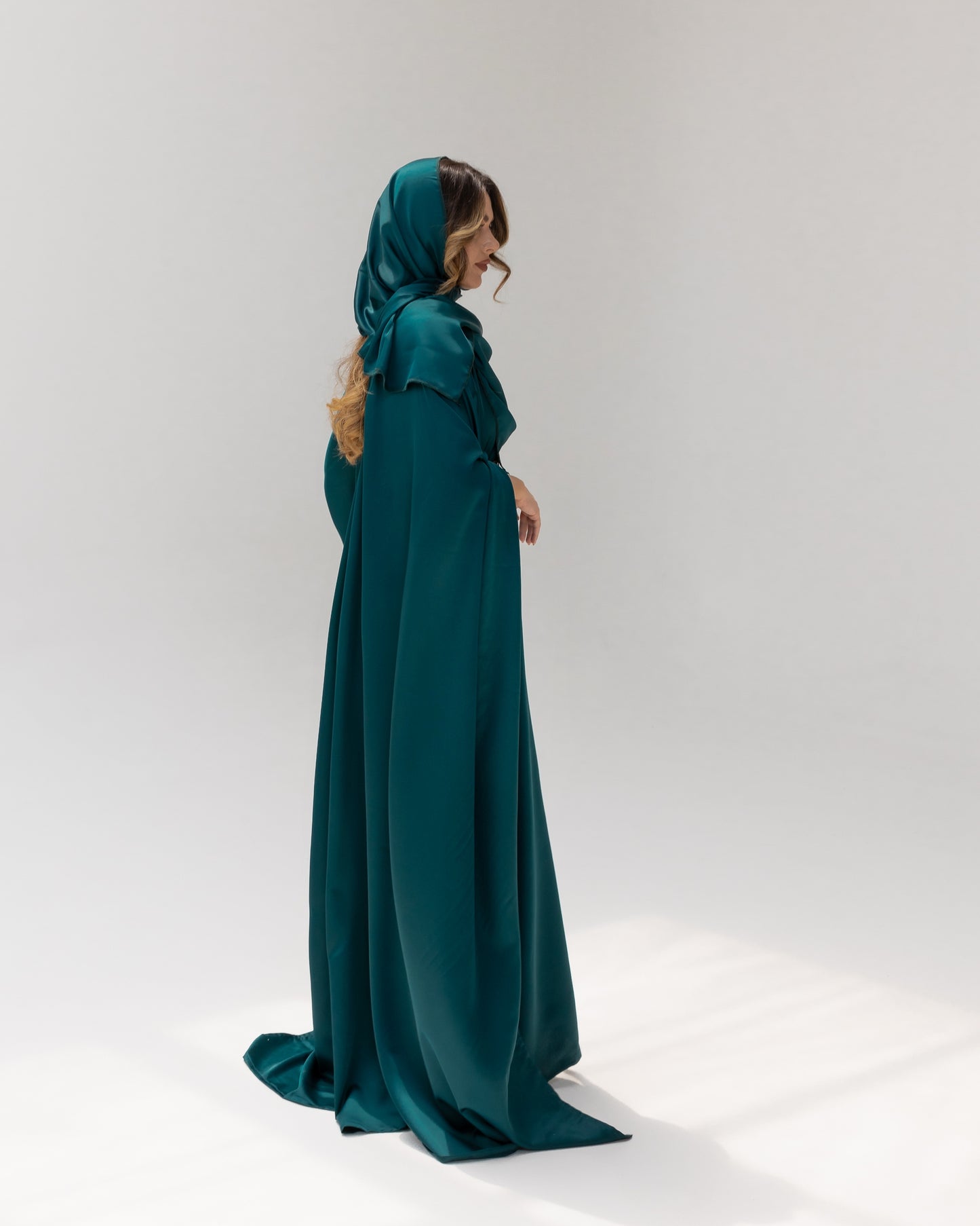 Arabella Dark Green Kaftan Abaya 3 Piece Set SS25-26